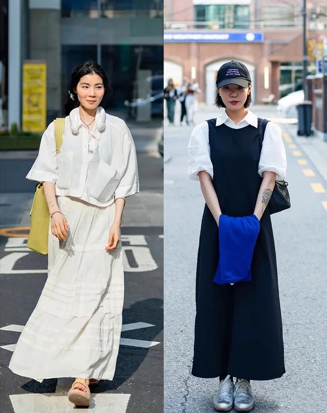 韩国女孩好听的名字，韩国女生真会穿，满街的基础色也不无聊，夏日街拍超有范儿！