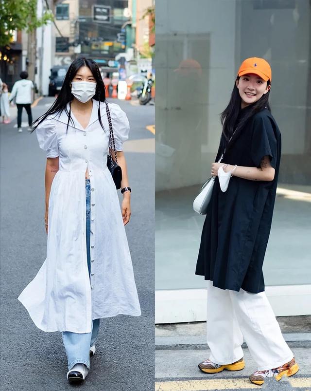 韩国女孩好听的名字，韩国女生真会穿，满街的基础色也不无聊，夏日街拍超有范儿！